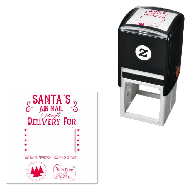 Übernachtung des personalisierten Weihnachtsmanns Permastempel (Beispiel)