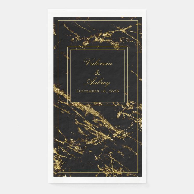 Übernachtungen in Granit und Gold Serviette (Vorderseite)