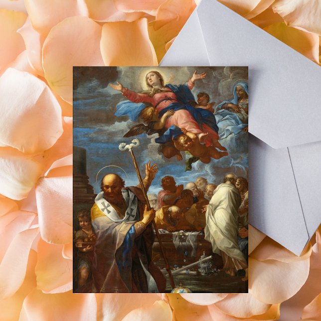 Übernahme der Jungfrau Giovanni Battista Lenardi Postkarte (Assumption of the Virgin Giovanni Battista Lenardi - 15th August Catholic Christian Postcard)