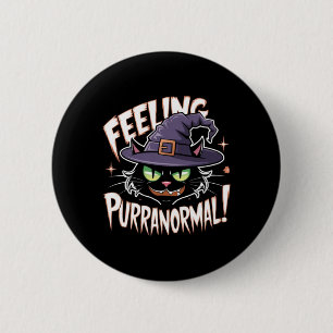Übernatürlich fühlende Hexe schwarze Katzenliebhab Button