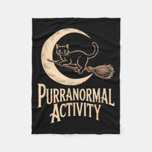 Übernatürliche Aktivität Halloween Schwarze Katze  Fleecedecke