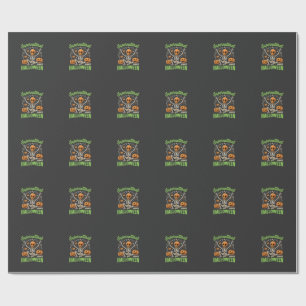 Übernatürliches Skelett Halloween Vektor Design_1 Geschenkpapier