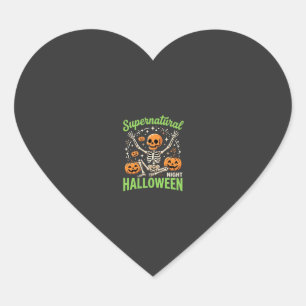 Übernatürliches Skelett Halloween Vektor Design_1 Herz-Aufkleber