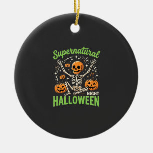 Übernatürliches Skelett Halloween Vektor Design_1 Keramik Ornament