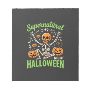 Übernatürliches Skelett Halloween Vektor Design_1 Notizblock