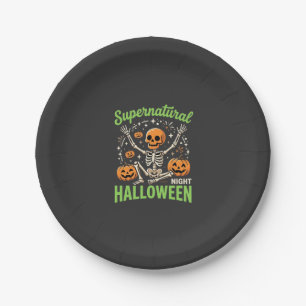Übernatürliches Skelett Halloween Vektor Design_1 Pappteller