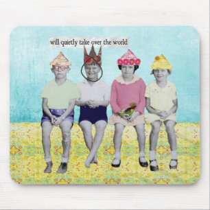 Übernehmen Sie die Welt Retro humorvolles Mousepa Mousepad