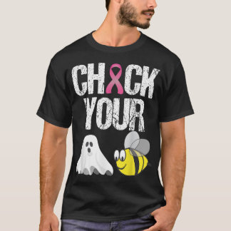 Überprüfe Dein Boo Bees Brustkrebs Halloween-Gesch T-Shirt