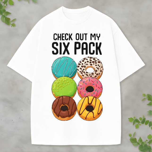 Überprüfe mein Six Pack Donut Lustiges Lebensmitte T-Shirt (Von Creator hochgeladen)