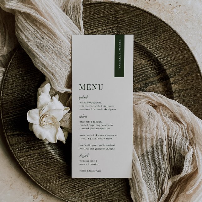 ÜBERPRÜFEN Modernes Menü für die Hochzeitsstimmung Menükarte (Von Creator hochgeladen)