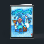 Überprüfen Sie die Hallen mit Matzo Balls Card Karte<br><div class="desc">Es braucht BALLS,  um Hanukkah richtig zu feiern,  und dieser Gnomie und sein Snowmensch Freund werden Ihnen zeigen,  wie!</div>
