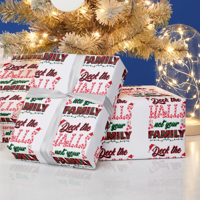 Überprüfen Sie die Hallen, nicht Ihre Familie Geschenkpapier (Feiertage)