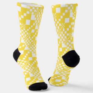 Überprüft, Karos in Gelb und Weiß Socken