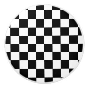 Überprüfte Flaggen-Schwarzweiss-Art Keramikknauf