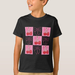 Überprüfte Kirsche Kokette Liebt dich Kirsche Viel T-Shirt