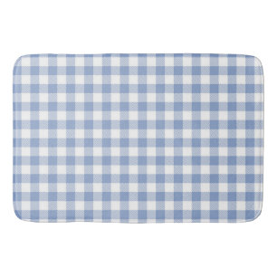Überprüftes blaues Gingham-Classic-Muster Badematte