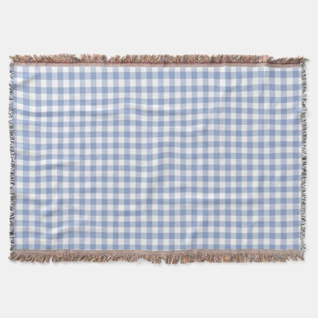 Überprüftes blaues Gingham-Classic-Muster Decke (Vorderseite)