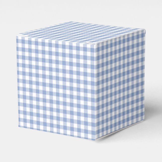 Überprüftes blaues Gingham-Classic-Muster Geschenkschachtel (Vorderseite)