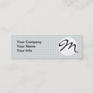 Überprüftes blaues Gingham-Classic-Muster Mini Visitenkarte