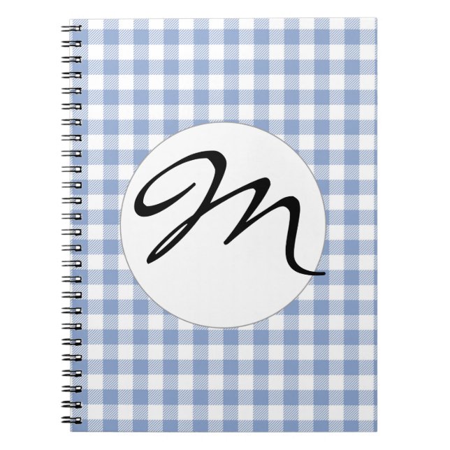 Überprüftes blaues Gingham-Classic-Muster Notizblock (Vorderseite)