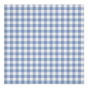 Überprüftes blaues Gingham-Classic-Muster Poster