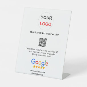 Überprüfung des Unternehmenslogos durch Google Prü Sockelschild