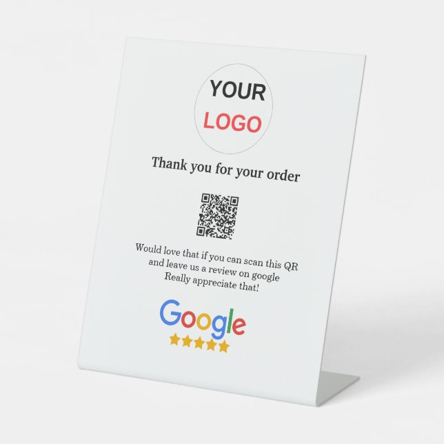 Überprüfung des Unternehmenslogos durch Google Prü Sockelschild (Vorderseite)