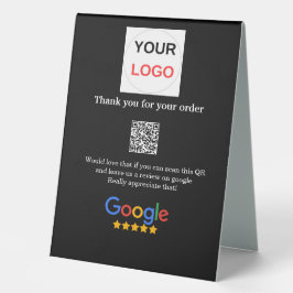 Überprüfung des Unternehmenslogos durch Google Prü Tischaufsteller