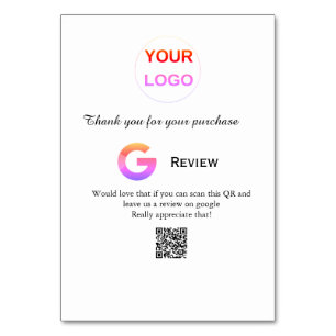 Überprüfung des Unternehmenslogos durch Google Prü Tischnummer