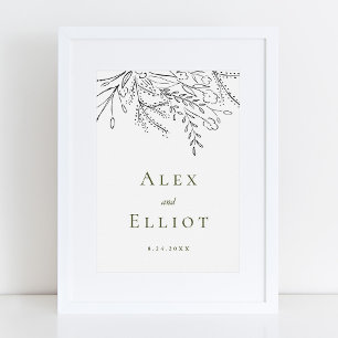 Überquellendes Blumenstrauß-Hochzeit Poster
