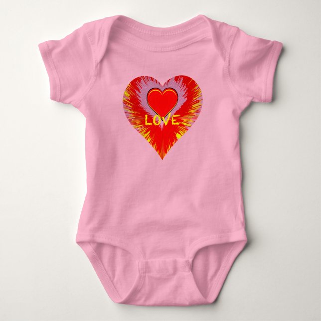 Überquellendes Herz Baby Strampler (Vorderseite)