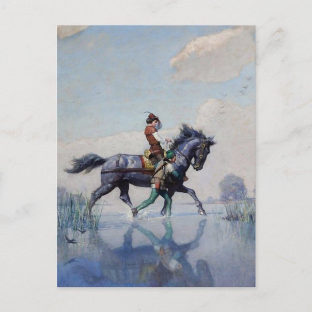 "Überqueren der Verbände" von NC Wyeth Postkarte (Vorderseite)