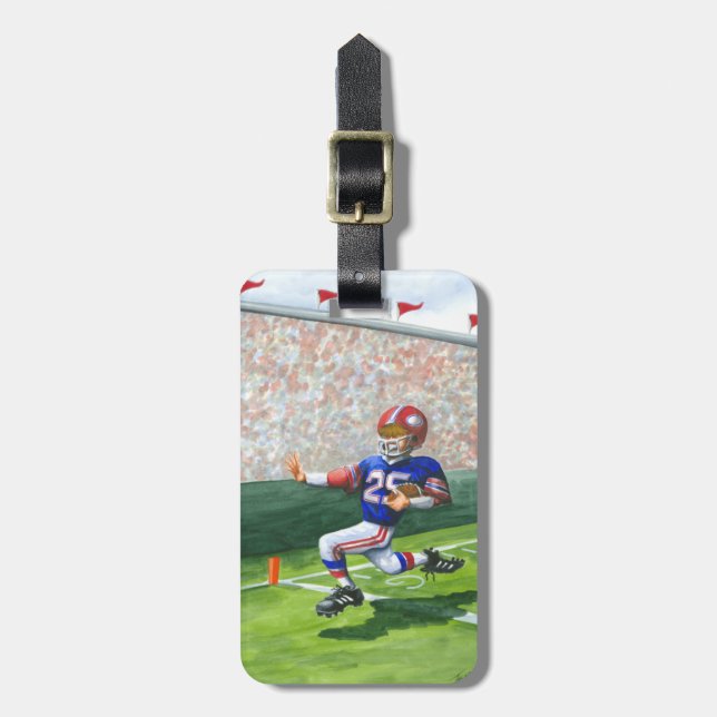 Überqueren der Ziellinie für einen Touchdown Gepäckanhänger (Vorderseite vertikal)