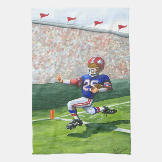 Überqueren der Ziellinie für einen Touchdown Handtuch (Vertikal)
