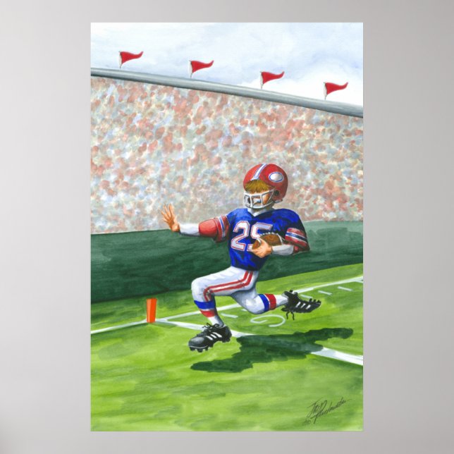 Überqueren der Ziellinie für einen Touchdown Poster (Vorne)