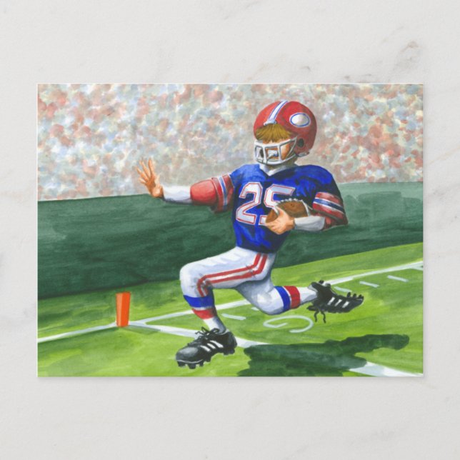 Überqueren der Ziellinie für einen Touchdown Postkarte (Vorderseite)