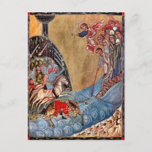 Überqueren des orthodoxen Christlichen Roten Meere Postkarte (Vorderseite)