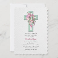Überqueren mit floraler Kaskade religiöse Einladun