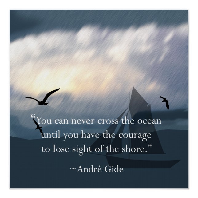 Überqueren Sie das Ocean Inspirational Sq Poster (Vorderseite)