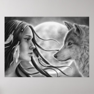 Überqueren von Spirituosen-Wolf-Poster Poster