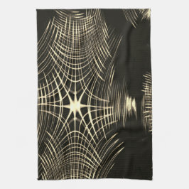 Überquerte Khaki-Linien, die sich in Welle wiederh Geschirrtuch