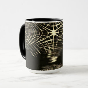 Überquerte Khaki-Linien, die sich in Welle wiederh Tasse