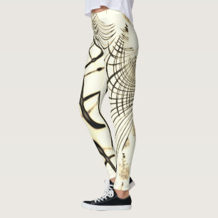 Überquerte, nusenbraune Spuren, heller Hintergrund Leggings