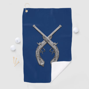 Überquerte Pistolen-Marine Golfhandtuch