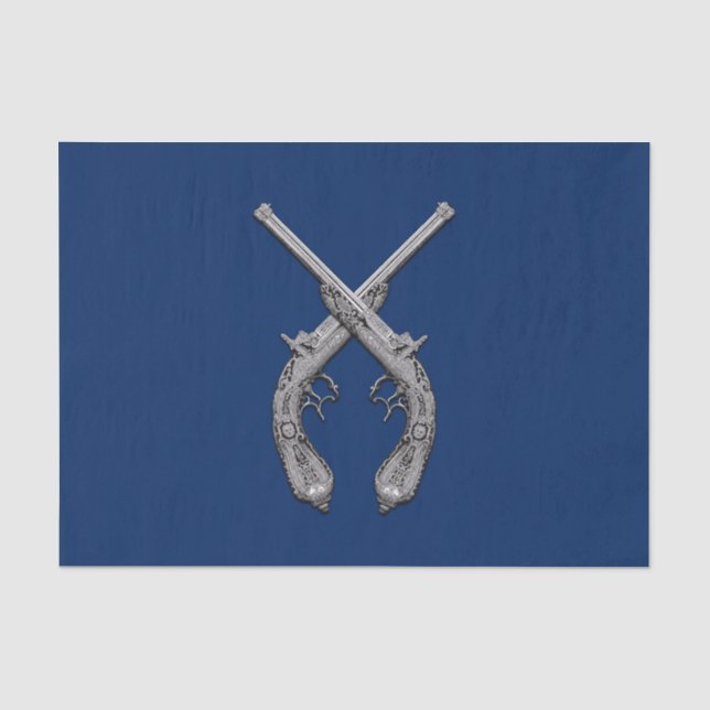 Überquerte Pistolen-Marine Seidenpapier (Vorderseite)