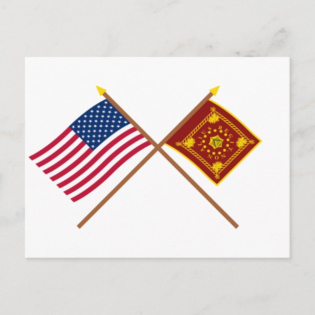 Überquerte US- und Pulaski-Flaggen Postkarte (Vorderseite)