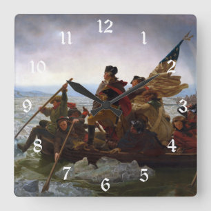 Überquerung des Delaware 1776: General George Wash Quadratische Wanduhr