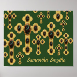 Überquerung mit 6 Imitaten Blutsteine - Poster