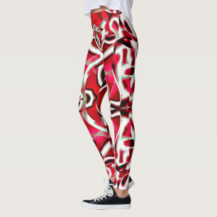Überragend gewölbtes Band, lebhaft rot bis dunkelw Leggings