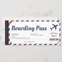 Überraschen Boarding Pass Flugzeug Geschenkkarte